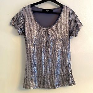 Silver sequin top
